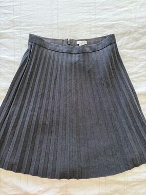 J. Crew Dark Charcoal Pleated Circle Skirt